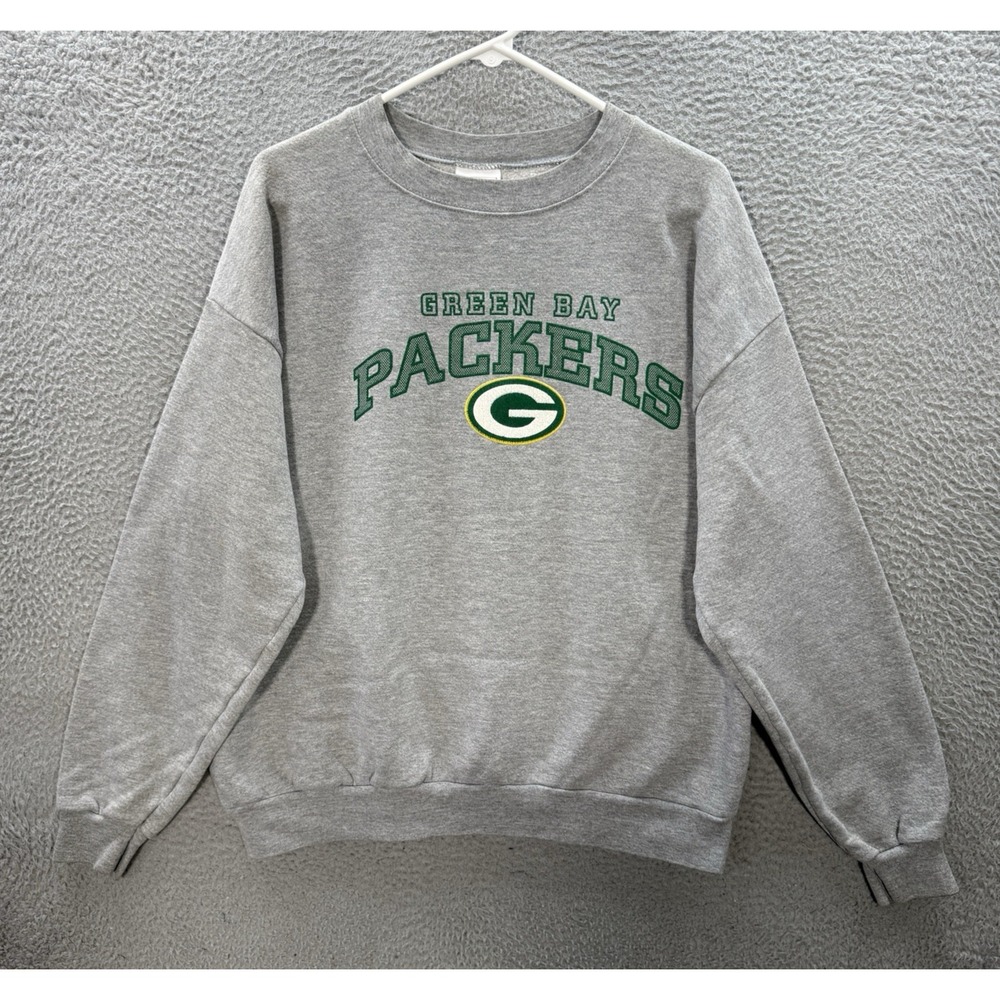 Vintage Green Bay Packers Sweatshirt Adult XL Gray Crewneck NFL Football Y2K